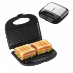 Sandwichmaker Daewoo DSM20X, 800 W, Placi neaderente, Termostat, Maner Cool Touch, Inox