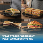 Sandwichmaker Daewoo DSM20X, 800 W, Placi neaderente, Termostat, Maner Cool Touch, Inox - imagine 6