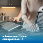 Sandwichmaker Daewoo DSM20X, 800 W, Placi neaderente, Termostat, Maner Cool Touch, Inox - imagine 5
