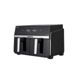 Friteuza dubla cu aer cald Daewoo DAF2X1100LRB, 1100W + 1100 W, display LED, capacitate 5L + 5L, timer, 8 programe predefinite, temperatura maxima 200 grade, Negru - imagine 5
