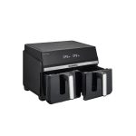 Friteuza dubla cu aer cald Daewoo DAF2X1100LRB, 1100W + 1100 W, display LED, capacitate 5L + 5L, timer, 8 programe predefinite, temperatura maxima 200 grade, Negru - imagine 4