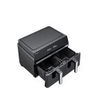Friteuza dubla cu aer cald Daewoo DAF2X1100LRB, 1100W + 1100 W, display LED, capacitate 5L + 5L, timer, 8 programe predefinite, temperatura maxima 200 grade, Negru - imagine 3