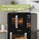 Friteuza dubla cu aer cald Daewoo DAF2X1100UDB, 1400W + 1600 W, display LED, capacitate 5L + 7L, timer, 8 programe predefinite, temperatura maxima 200 grade, Negru - imagine 8