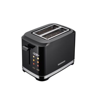 Prajitor de paine Daewoo DBTCT80B, putere 800 W,Display LED, functie reincalzire, functie decongelare, tavita pentru firimituri, control electronic rumenire, carcasa Cool Touch, culoare negru