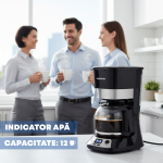 Cafetiera Daewoo DCM90BX, 900 W, 12 cesti, display LCD, filtru permanent, anti-picurare, timer, pornire automata, mentinere cald 40 min, Negru/Inox - imagine 7