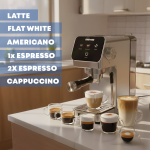 Espressor Manual Daewoo DCME1350, 1350 W, pompa ULKA 20 Bari, rezervor apa 1.2L, sistem precis de control al temperaturii PID, Argintiu - imagine 8