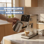 Espressor Manual Daewoo DCME1350, 1350 W, pompa ULKA 20 Bari, rezervor apa 1.2L, sistem precis de control al temperaturii PID, Argintiu - imagine 9