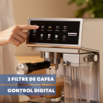 Espressor Semi-Automat Daewoo DCMM1350, 1350 W, pompa ULKA 20 Bari, rezervor apa 1.6L, recipient lapte 500 ml detasabil, Argintiu - imagine 9