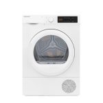 Uscator de rufe Daewoo DDR-VH8A/E, pompa de caldura, 8 kg, cuva inox, hublou sticla, Clasa E, Alb