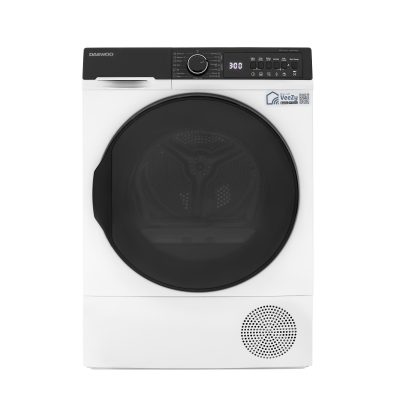 Uscator de rufe Daewoo DDR-XV9A/C, pompa de caldura, 9 kg, clasa C, functie Wi-fi, design: Panou T2 negru + usa XXL neagra, Negru