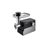 Masina de tocat carne Daewoo DMG2000DC, 2000 W, 2.5 kg/minut, 3 discuri de taiere, lama din inox, functie reverse, Negru