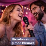Boxa Portabila Daewoo DPS80, 80W RMS, redare USB si card, telecomanda, microfon wireless, lumini LED, mod karaoke, conectare wireless, Negru - imagine 9