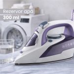 Fier de calcat Daewoo DSI3000P, putere 3000 W, talpa ceramica, jet abur puternic 25 g/minut, abur vertical, capacitate rezervor 300 ml, Mov - imagine 6