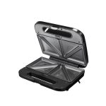 Sandwichmaker 3 in 1 Daewoo DSM300, putere 800 W, Placi antiaderente, indicator luminos incalzire, termostat, maner Cool Touch, clapeta de blocare, Negru - imagine 4